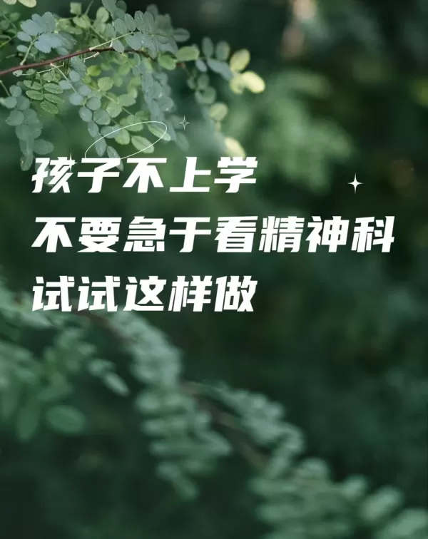 孩子不上学,不要急于看精神科,试试这样做